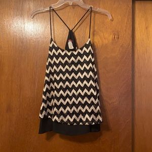 *3/$10 Gold and black lined tank top